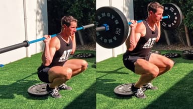 3 x (5 x 5) Bottom 1/4 Tom Platz Squat Warm-up